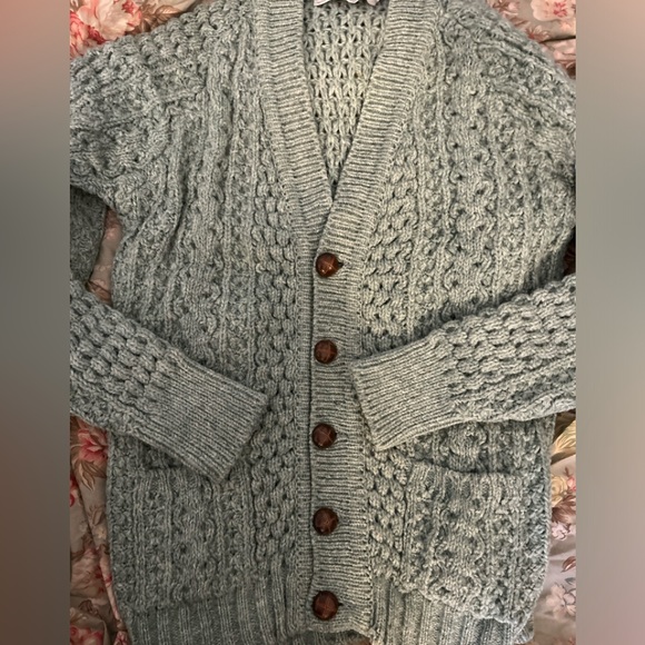 Vintage GAP Of DUNLOE INDUSTRIES/Pure Wool Handloomed Sweater green chunky - Picture 9 of 14